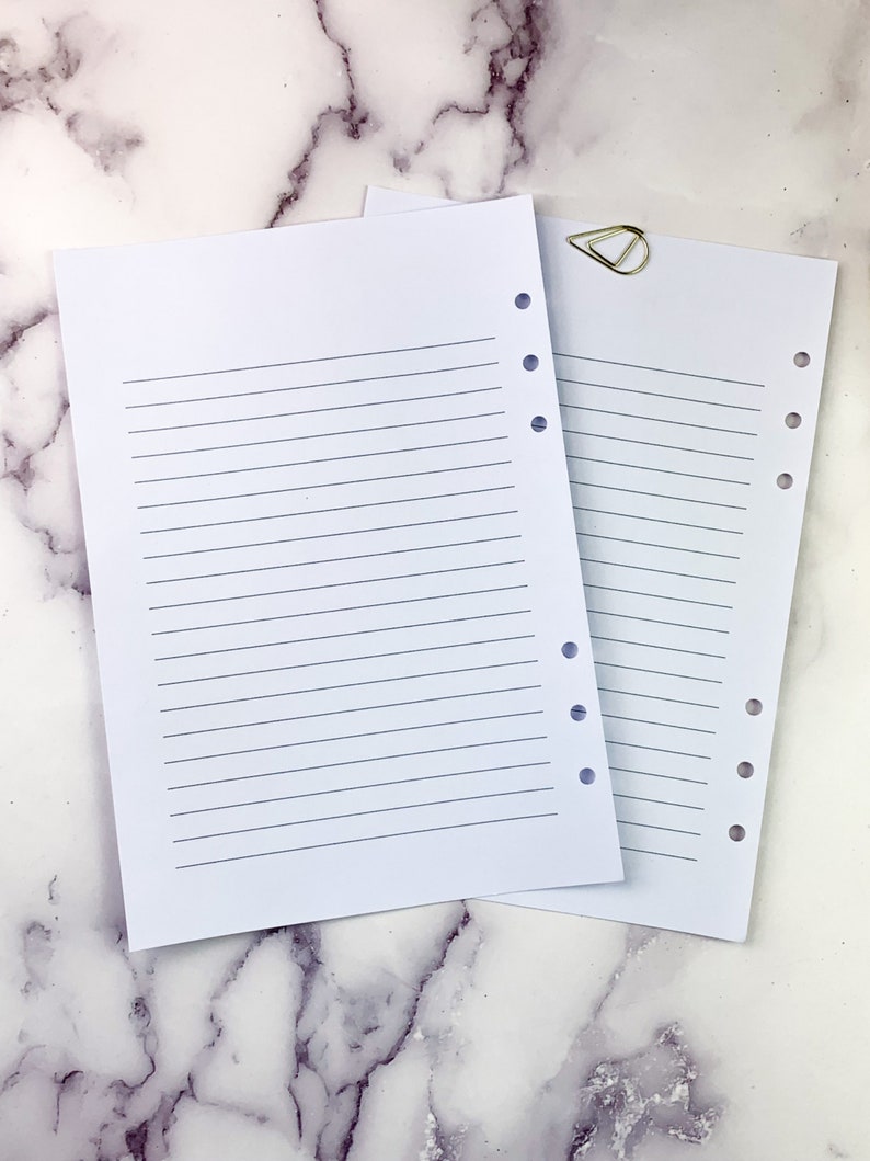 Lined notes are on the back of each sheet
