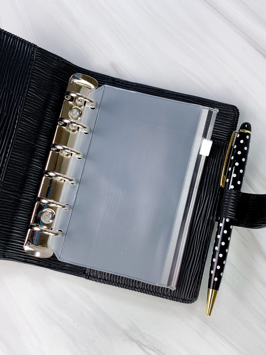 Pocket Rings Zipper Pouch A7 Frosted Planner Zipper Pouch Planner