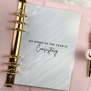 Personalized 'Word of the Year' Planner Dashboard A5  | Accessories for A5 Planners | Minimal A5 Planner Dashboard