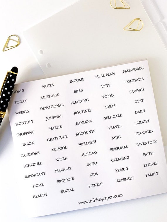 A5 Planner Dividers with Stickers | Frosted A5 Divider | 6 Ring | Divider Labels | Planner Insert | A5 Divider | Luxe | Planner Accessories