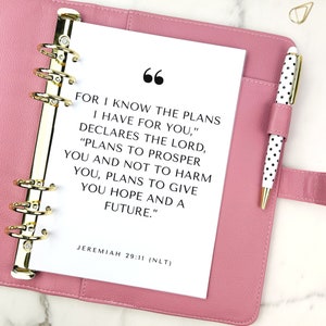 Planner Dashboard, A5, Personal Planner, Classic HP, Half Letter Accessories for A5, Happy Planner Scripture Dashboard Jeremiah 29:11
