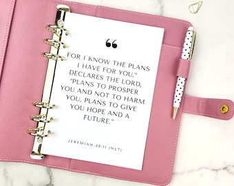 Planner Dashboard, A5, Personal Planner, Classic HP, Half Letter Accessories for A5, Happy Planner Scripture Dashboard Jeremiah 29:11
