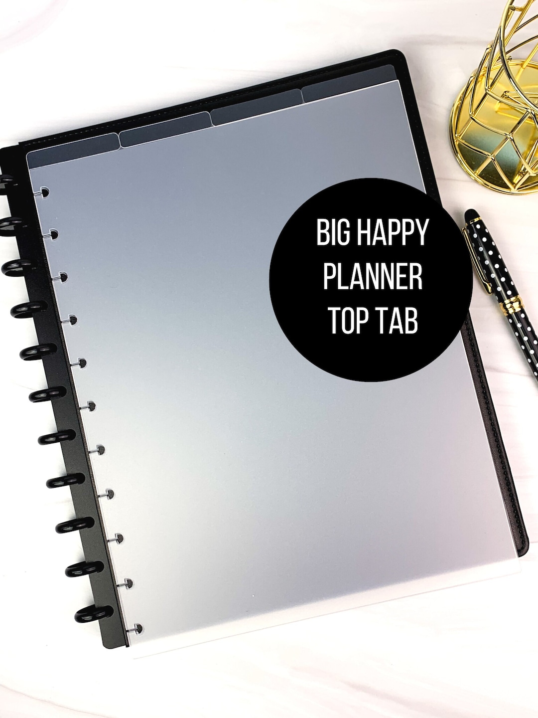 BIG Happy Planner Top Tab Dividers Set of Four Letter Size Top Tab Disc