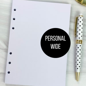 Personal Wide Blank Paper Refill Paper for Personal Wide Planner Binders 120 GSM White Paper