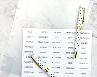 Classic Happy Planner Dividers with Label Stickers | Happy Planner Dividers | Divider Labels | Disc Bound Dividers | Planner Accessories