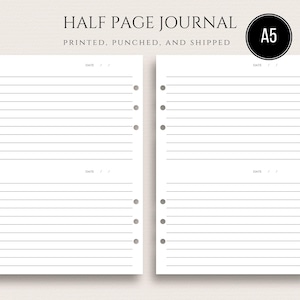 A5 Journal Inserts, A5 Journal Pages Half Page Journal Journal Entries Daily Journaling Inserts Gratitude Inserts image 1