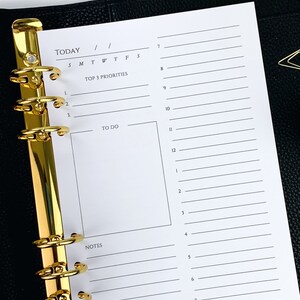 A5 Daily Inserts UNDATED Day on One Page A5 DO1P A5 Daily Productivity ...