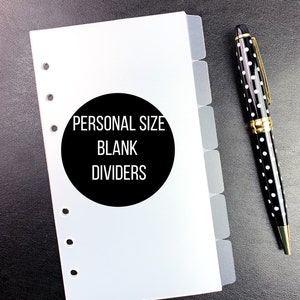 Personal Size Blank Planner Dividers | Side Tab  | 6- Ring Personal Dividers | MM Dividers | Luxe | Planner Accessories