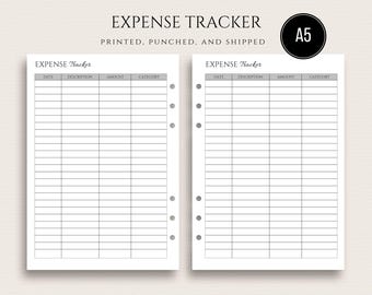 A5 Expense Tracker Inserts PRINTED | A5 Planner Inserts | Budget Inserts | A5 Printed Budget Inserts | Expenses Tracker | Finance Inserts