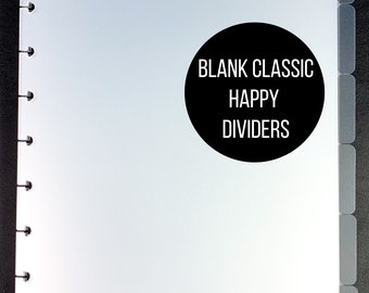 Blank Classic Happy Planner Dividers | 6 Side Tab Dividers | Frosted Dividers | 9 Disc Dividers | Planner Inserts | Planner Accessories