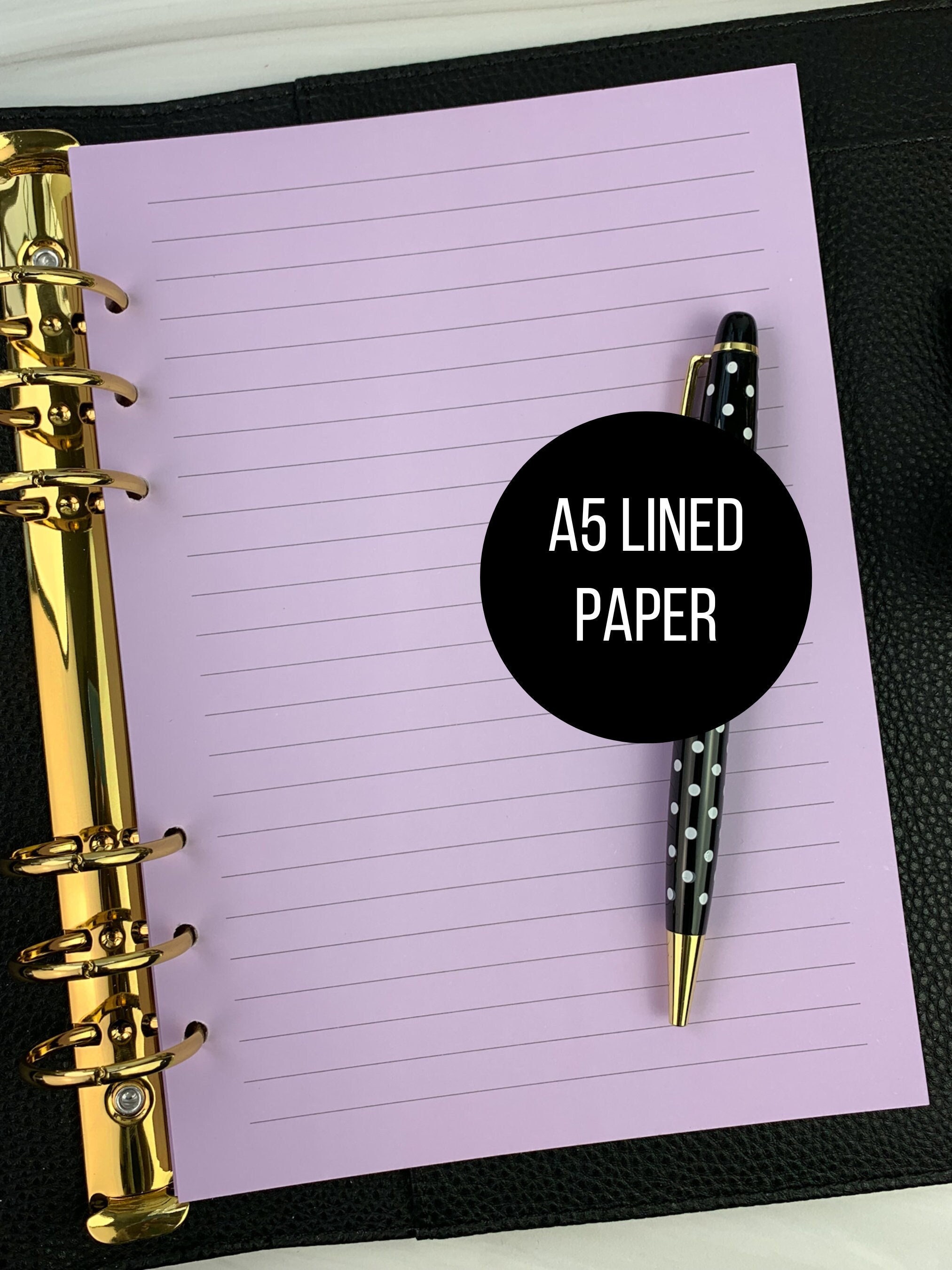 Lined A5 Refill Paper, 6 Hole Punched (8.25 x 5.7 In, 250 Sheets), PACK -  Kroger