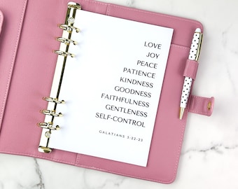 A5 Faith Planner Dashboard Accessories for A5 Planner Deco Inspirational  Dashboard Fruit of the Spirit Galatians 5 Scripture Dashboard