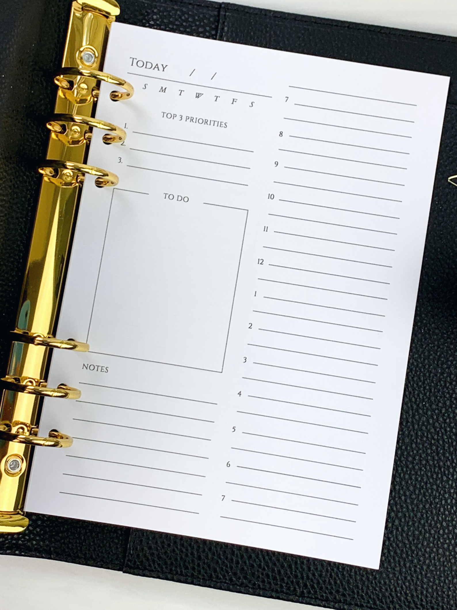 A5 Daily Inserts UNDATED Day on One Page A5 DO1P A5 Daily Productivity ...