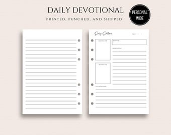 Personal WIDE Devotional Inserts PRINTED Bible Study Notes Christian Bible SOAP Note Inserts Bible Study Inserts Faith Planner