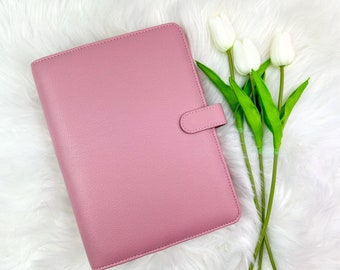 A5 6 Ring Planner Cover Luxury A5 Agenda 6-Ring Refillable Binder A5 6 Ring Planner Desk Agenda Organizer A5 Filofax Pebbled Vegan Leather