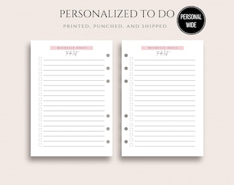 Personal Wide To Do List Personalized Inserts Planner Pages Personal Wide To Do List  Personal Wide 6-Ring Inserts