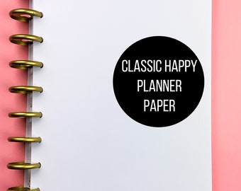 Blank Classic Happy Planner Size Paper | Refill Paper | No Bleed | 120 GSM Paper | Available in Punched or Unpunched