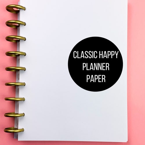 Blank Classic Happy Planner Size Paper Refill Paper No Etsy