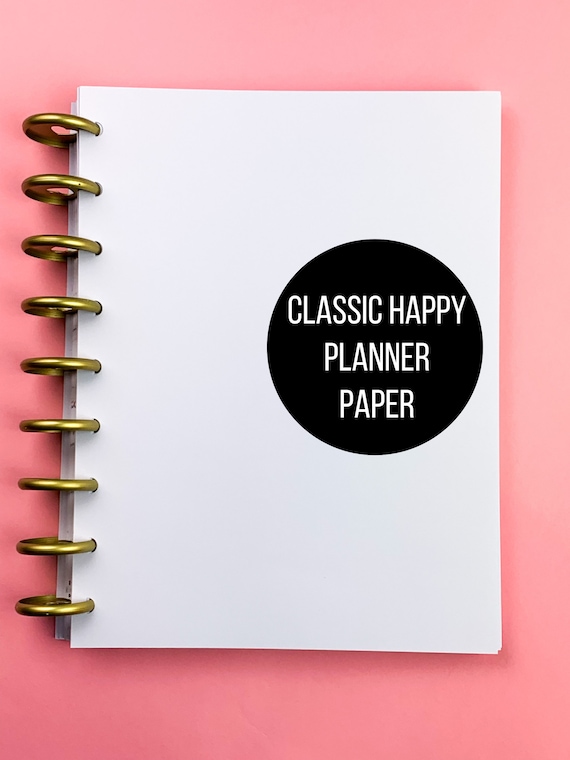 Blank Classic Happy Planner Size Paper | Refill Paper | No Bleed | 120 GSM Paper | Available in Punched or Unpunched