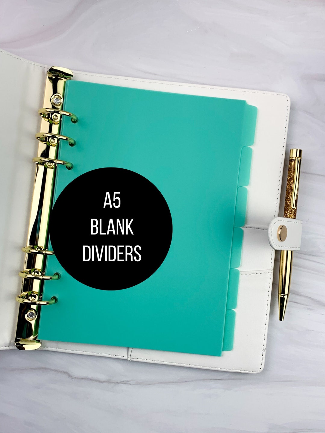 A5 Blank Tab Planner Dividers 6 Tab 6 Ring Planner Insert A5 Divider