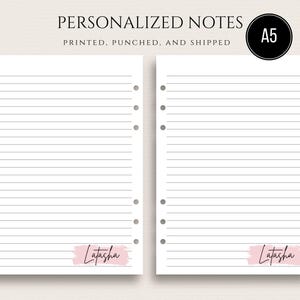 Inserciones personalizadas para agendas A5 / Papel rayado A5 impreso, hojas de notas A5, papel de repuesto A5 / Inserciones para agendas A5 / Inserciones de notas A5 imagen 2