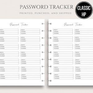 Rastreador de contraseñas para el clásico Happy Planner Discbound Password Keeper