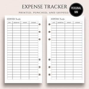 Personal Size Expense Tracker Inserts PRINTED Budget Inserts Expenses Tracker Finance Inserts