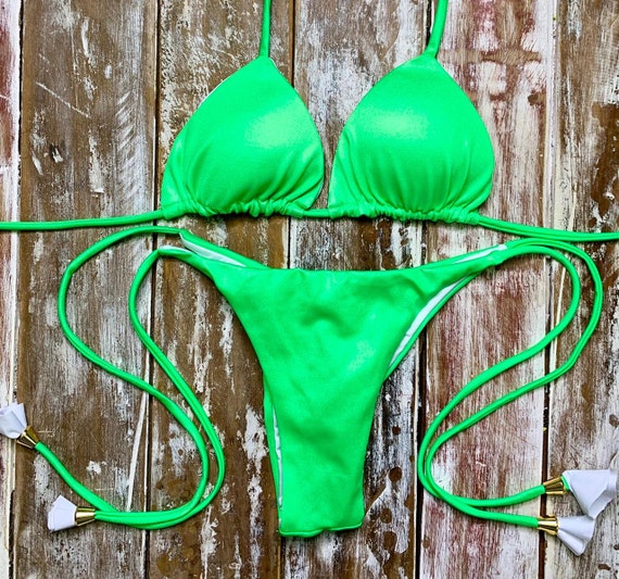 Women Sexy Brazilian Neon Bikini,thong Cheeky Bikini Bottom,sexy