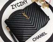 2021 new YSL metal logo cowhide one-shoulder cross-body bag envelope for women