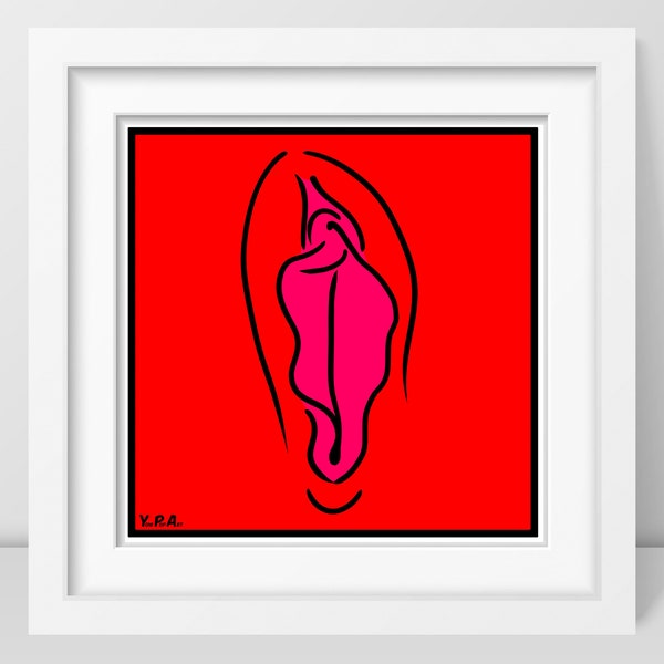 YoniPopArt "Pink on red"