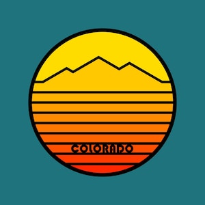 Retro Colorado Mountain Sticker