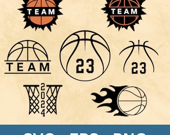 Basketball SVG Bundle, Basketball Monogram Svg, Basketball Team Name Svg Design, Vector PNG Clipart Custom File, Instant Download, Cricut