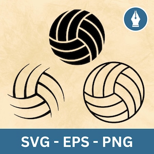 Volleyball Bundle SVG, Volleyball Silhouette PNG, Volleyball Outline Clipart, Instant Download Vector File for Cricut Cut File
