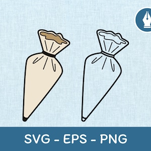 Versatile Baking Piping Bag SVG Clipart Cricut Cut File - Cake Decorating, DIY Crafts, Kitchen Decor