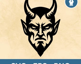 Devil Mascot Head SVG Halloween Devil Face Clipart Vector Cricut Cut File
