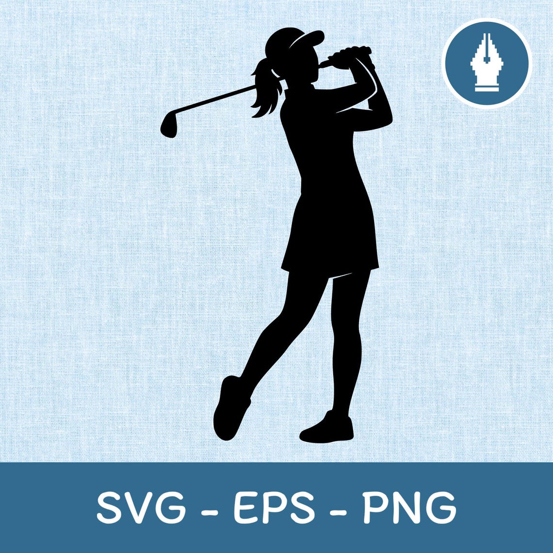 Female Golfer Silhouette SVG, Woman Golf Swing Cut File, Cricut SVG PNG ...