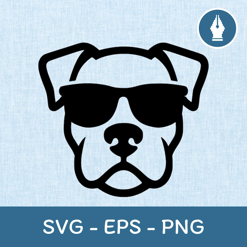Cool Dog With Sunglasses SVG, Dog Head Silhouette Cut File, Cricut SVG ...