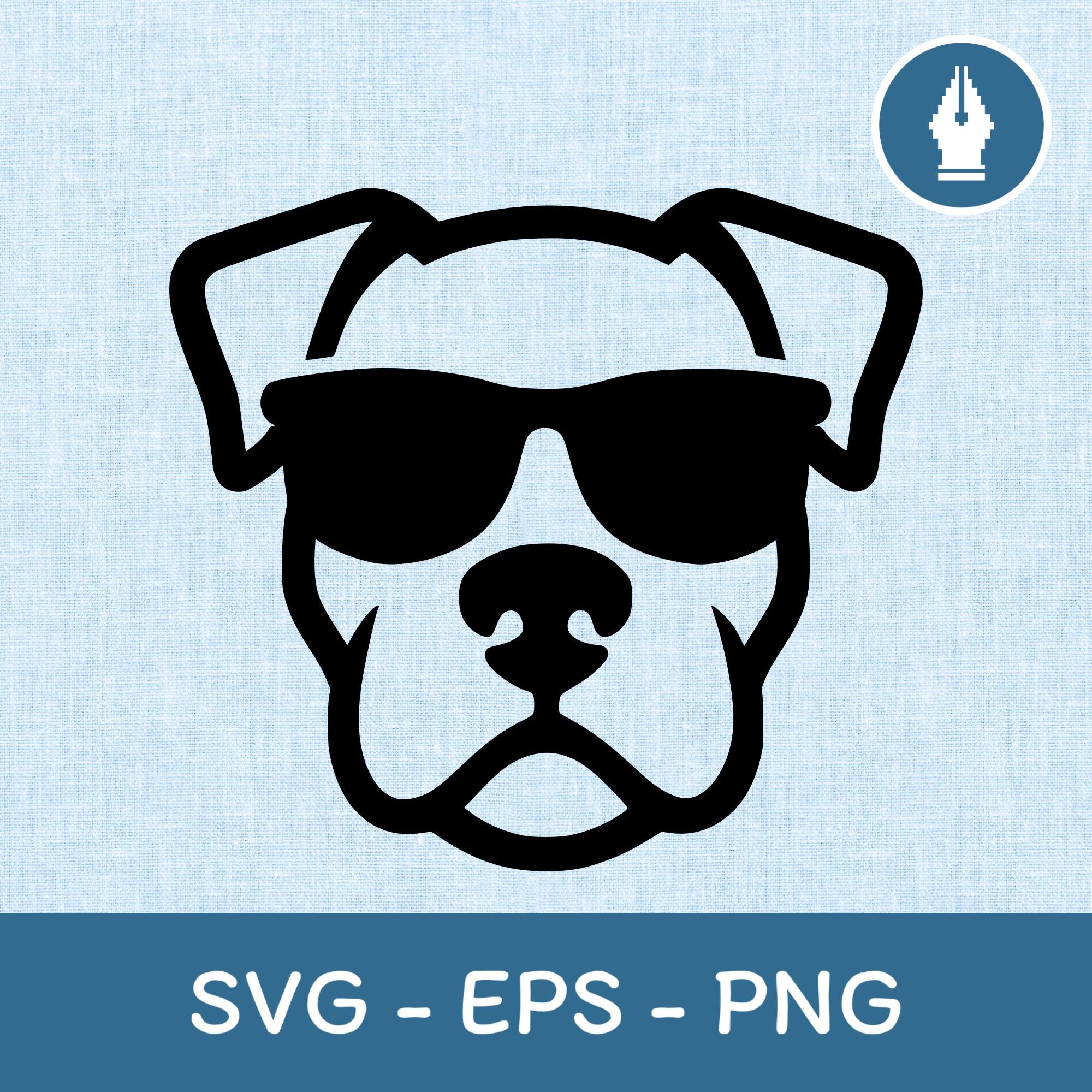 Cool Dog With Sunglasses SVG, Dog Head Silhouette Cut File, Cricut SVG ...