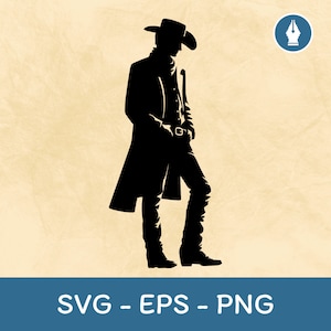 Cowboy Silhouette SVG PNG Clipart Cricut Vektor Wilder Westen Schnittdatei