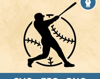 Baseball Batter Spieler SVG, Baseball Clipart Vektor Baseball Batter Silhouette PNG geschnitten Datei, Instant Download Datei für Cricut