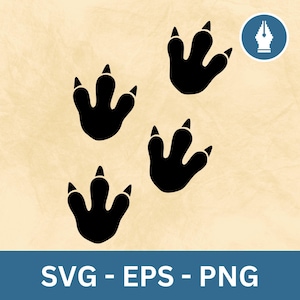 Dinosaur Footprints SVG, Dino Tracks Clipart Vector PNG Cut File, Instant Download File for Cricut