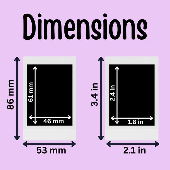 Instant Film Instax Size Inches Different Polaroid Film Sizes Size