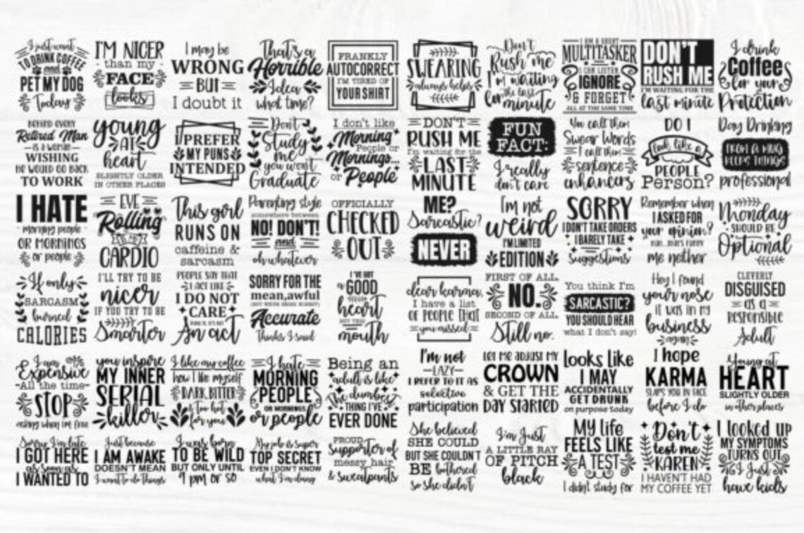 Funny Svg Bundle , Sarcastic Svg Files, Funny Quotes Svg, Dxf Eps Png ...
