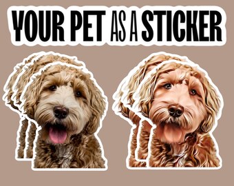Custom Pet Sticker Using Your Pet Photo | Custom Dog Sticker | Custom Cat Sticker | Custom Dog Decals | Dog Stickers | Pet Print