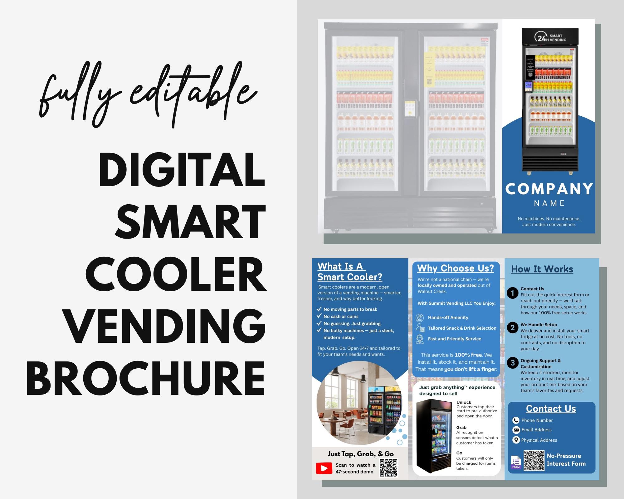 Vending Machine Pamplet Editable Vending Machine Business Brochure Canva Template | Modern ...