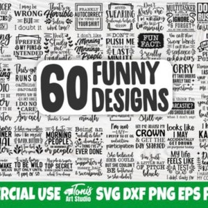 Bundle Svg drôle, fichiers Svg sarcastiques, citations drôles Svg, Dxf Eps Png, Silhouette, Cricut, camée, numérique, sarcasme Svg, lot de chemise