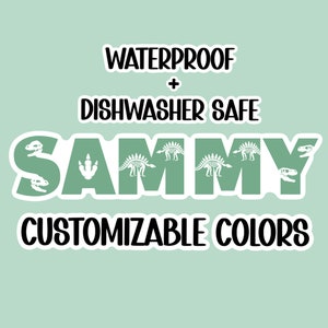 Dinosaur Name Sticker, Name Sticker, Custom Name Sticker, Back to School, Name Decals and Stickers, Labels, Dino Font, Flying Dino