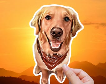 Custom Pet Sticker Using Your Pet Photo | Custom Dog Sticker | Custom Cat Sticker | Custom Dog Decals | Dog Stickers