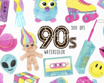 Retro Graphics Bundle, PNG, 90s Clipart, Bundle Sale, Y2K, VSCO, 90's Aesthetic