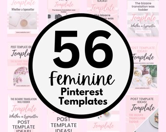 56 Pinterest Pin Templates | Pinterest Templates | Pinterest Templates Canva | Pinterest Pins | Pinterest Pin Design | Pink |